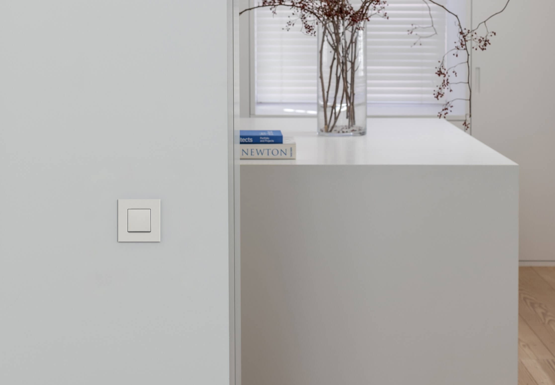 White switch in home office