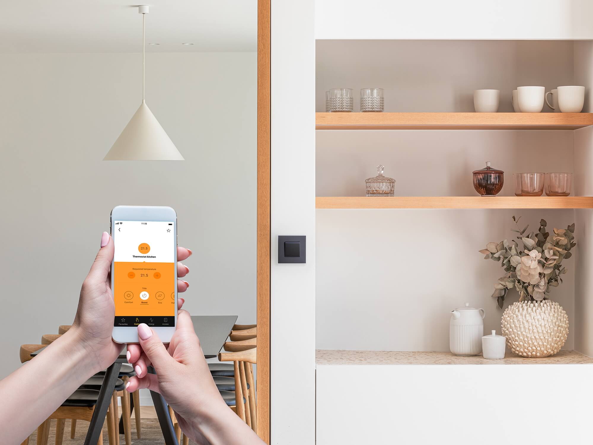 Contrôle des systèmes de chauffage et de ventilation via l'application Niko Home