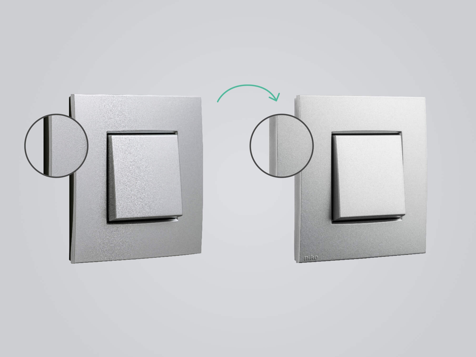 Niko Intense - single colour finishings for switches and sockets