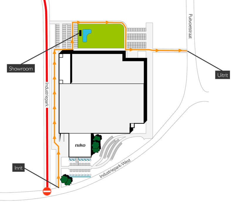 map of Niko headquarters with traffic diversion