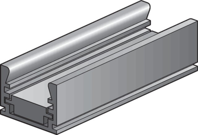 Aluminium profile with adjustable height