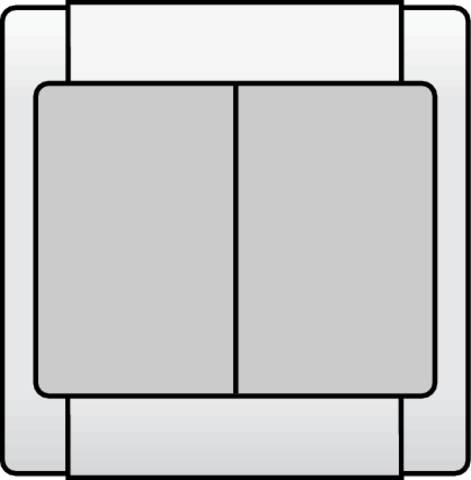 Spatwaterdicht Schakelmateriaal Niet Verlichtbare Dubbele Drukknop 2 X N O Excl Doos