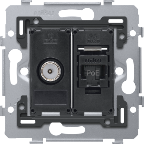 Kombination Koax mit RJ45-Anschluss UTP Kat. 6A, PoE++ ready 