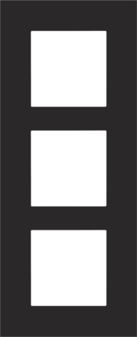 Threefold faceplate, 60 mm centre distance, vertical, Niko Pure