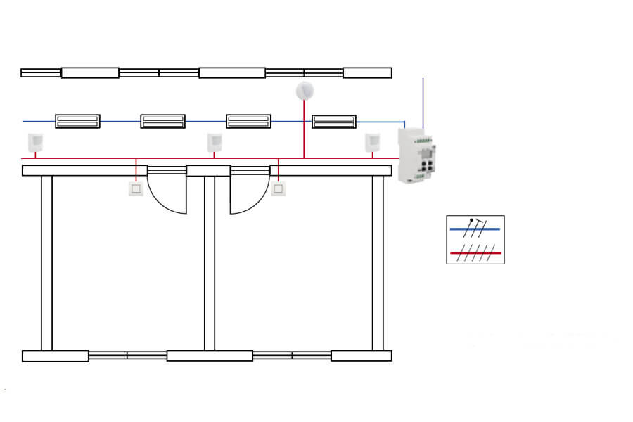 Staircase, 24 V detectors