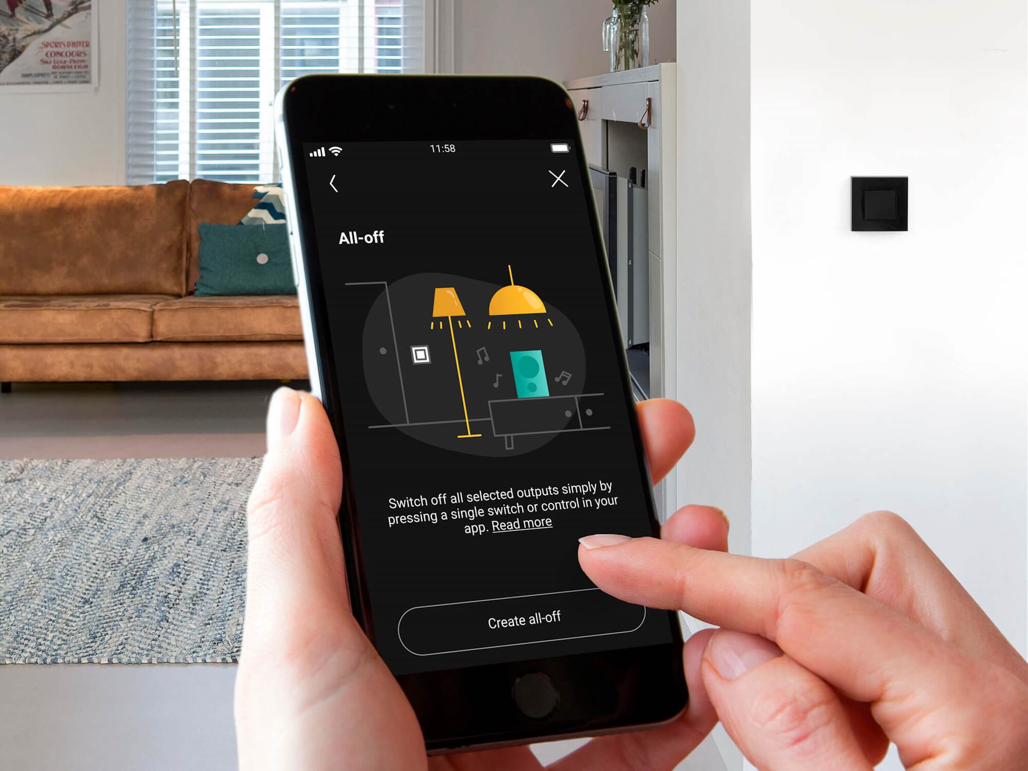 Alles-uit functie in de Niko Home app
