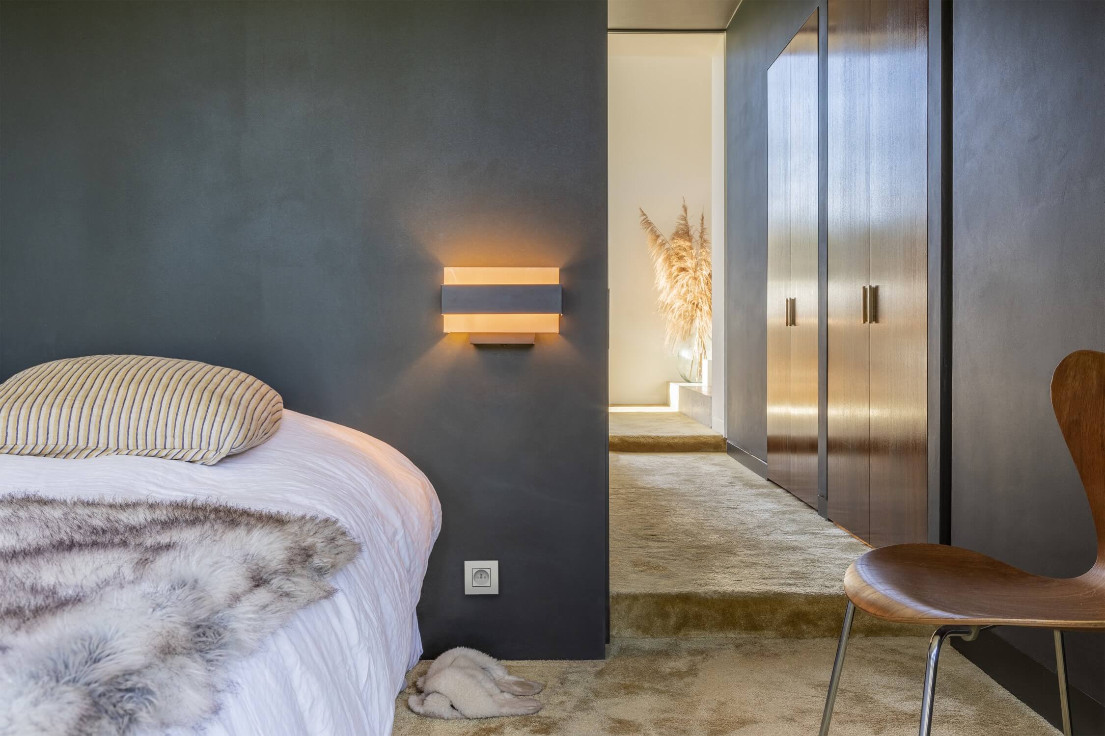 White socket in the bedroom